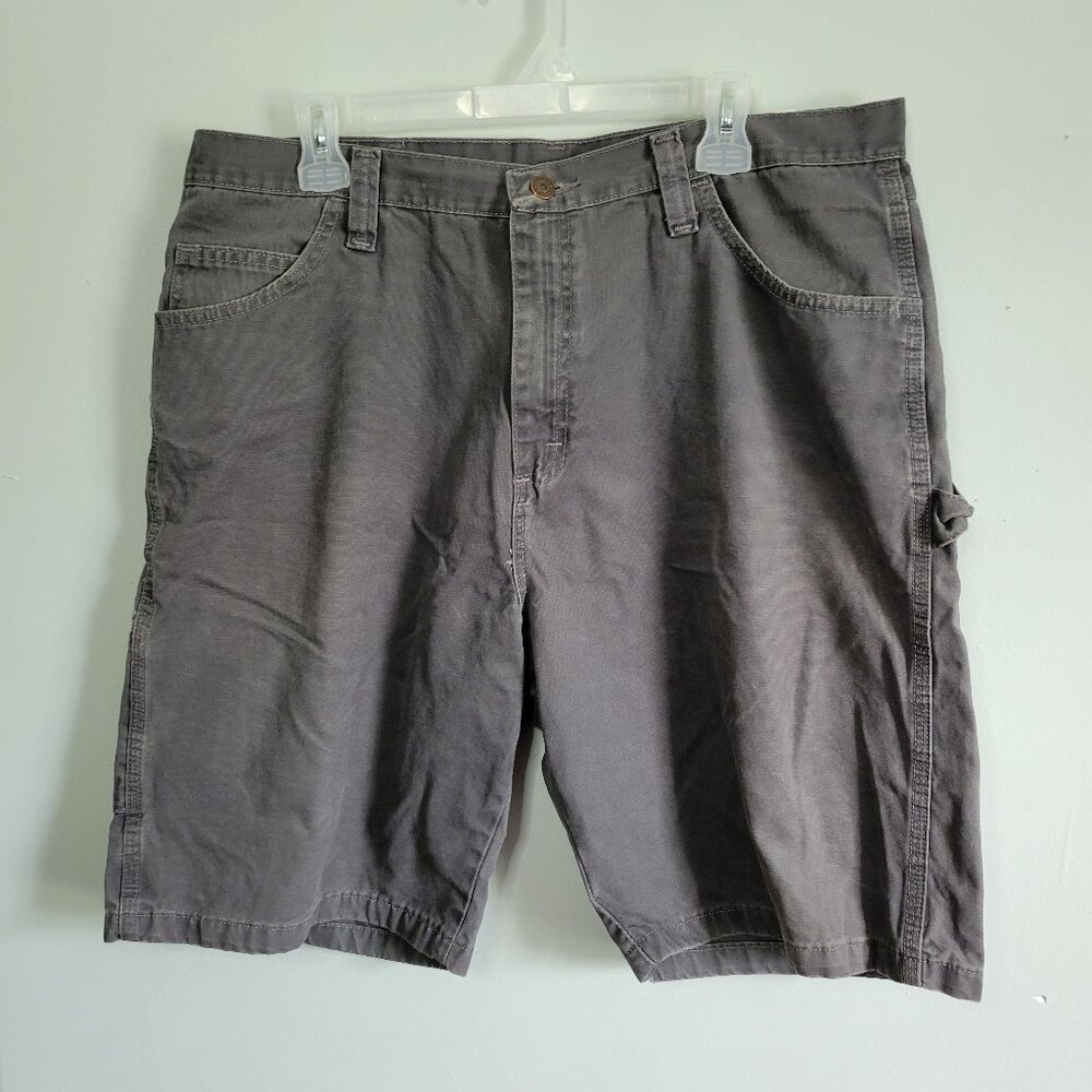 Wrangler Grey Shorts Men's 38 Denim Carpenter Loose Fit Relaxed Gray Shorts NWOT